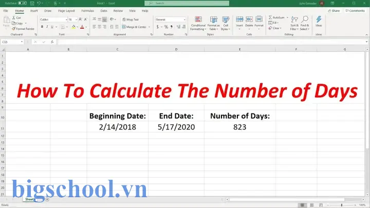 Count Days Between Dates Excel