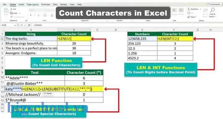 Count Number Of Characters Excel