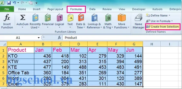 Create Name From Selection Excel