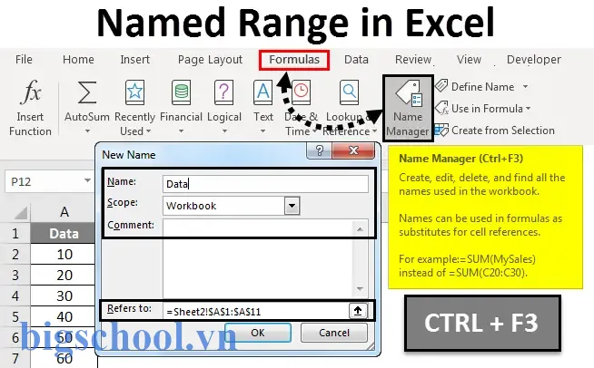 Create Name Range In Excel
