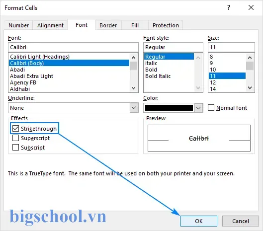 Cross Out Word In Excel