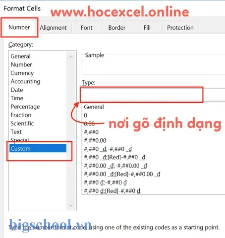 Custom Format Cell Trong Excel