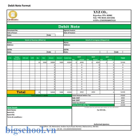 Định Dạng Debit Note Trong Excel: Hướng Dẫn Chi Tiết Từ A Đến Z 17 Debit Note Format In Excel