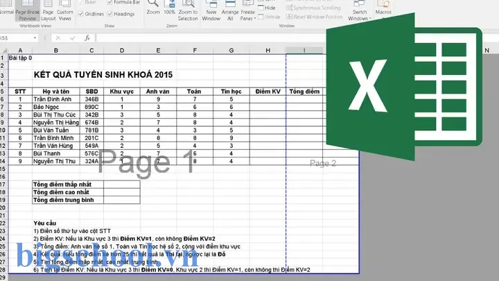 Excel Bị Chia Nhiều Trang