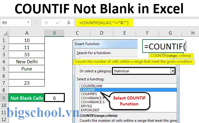 Excel Count If Not Empty