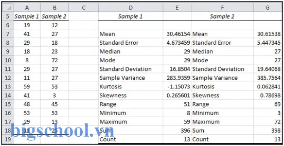 Excel Data Analysis Descriptive Statistics