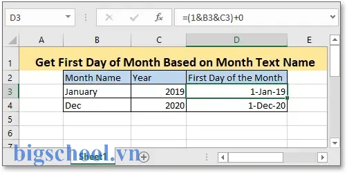 Excel First Day Of Month