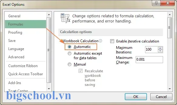 Excel Formula Does Not Calculate
