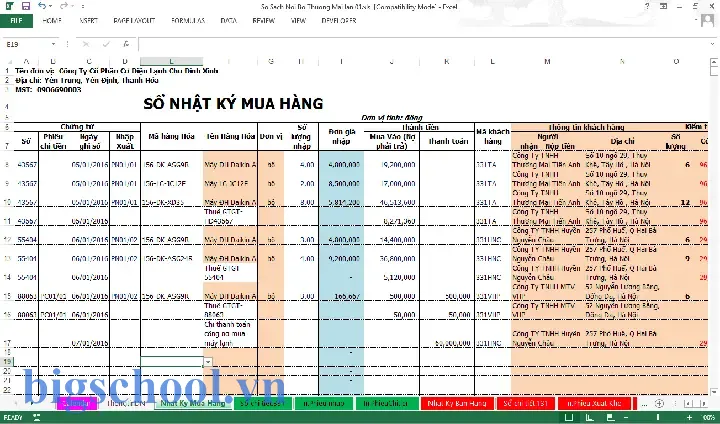 Excel Kế Toán Bán Hàng