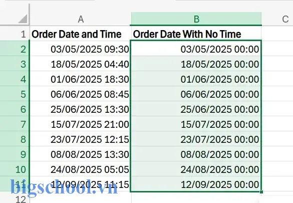 Cách Xóa Thời Gian Khỏi Ngày Trong Excel: Hướng Dẫn Chi Tiết Từ Cơ Bản Đến Nâng Cao 3 Excel Remove Time From Date