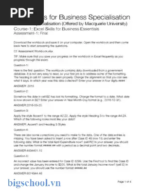 Excel Skills For Business Essentials: Nâng Cao Năng Lực Phân Tích Và Quản Lý Dữ Liệu Trong Doanh Nghiệp 9 Excel Skills For Business Essentials