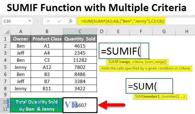 Excel Sum If Multiple Criteria