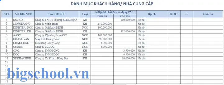 Excel Theo Dõi Công Nợ