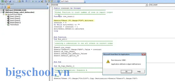 Excel Vba Runtime Error 1004