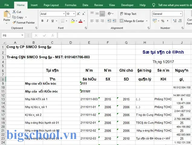 File Excel Bị Mất Thanh Cuộn