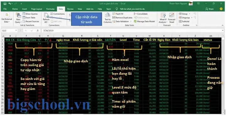 File Excel Cập Nhật Giá Cổ Phiếu