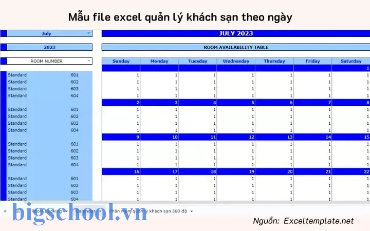 File Quản Lý Khách Sạn Bằng Excel: Hướng Dẫn Chi Tiết Từ A Đến Z 17 File Quản Lý Khách Sạn Bằng Excel