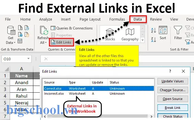 Find External Links In Excel