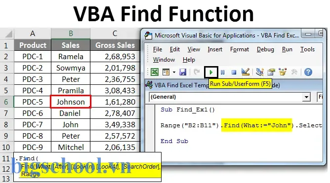 Tìm Kiếm Và Sử Dụng Hàm Find Trong Vba Excel: Hướng Dẫn Chi Tiết Từ Cơ Bản Đến Nâng Cao 1 Find Function In Vba Excel