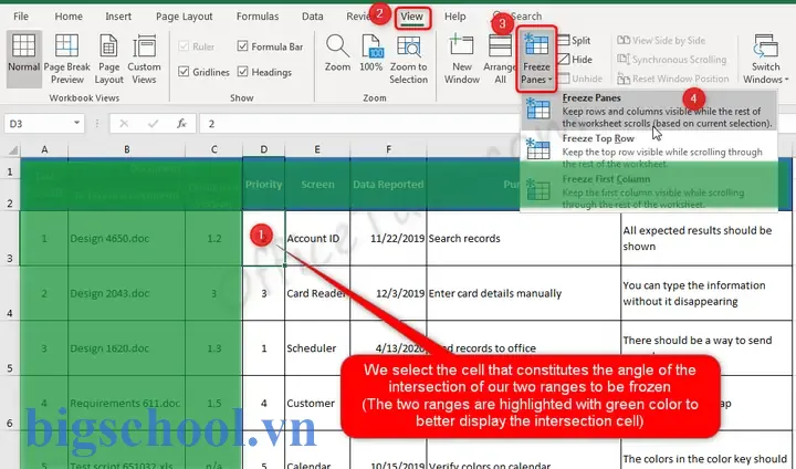 Freeze Both Row And Column In Excel