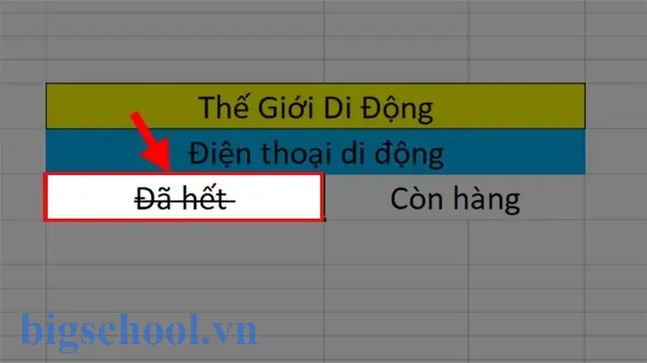 Gạch Ngang Chữ Trong Excel