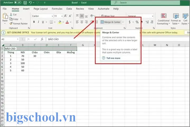 Gộp Hàng Trong Excel 2016