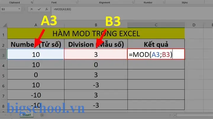 Hàm Lấy Số Dư Trong Excel
