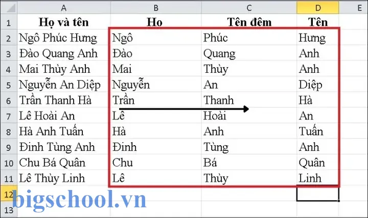 Hàm Tách Chữ Trong Excel