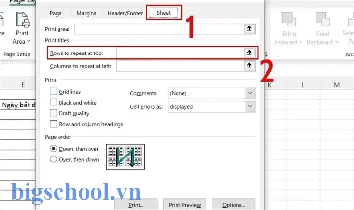 Lặp Lại Tiêu Đề Excel