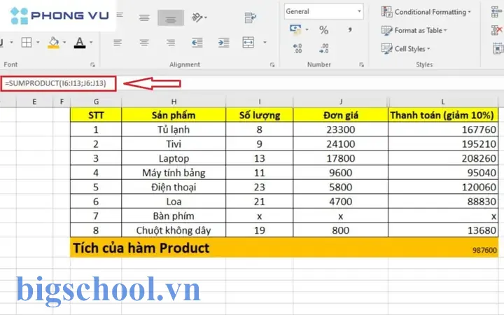 Lệnh Product Trong Excel Là Gì