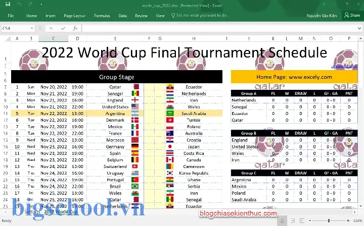 Lịch Thi Đấu World Cup 2026 Excel: Cách Tạo, Sử Dụng Và Tối Ưu Hóa Dữ Liệu 1 Lịch Thi Đấu World Cup 2022 Excel