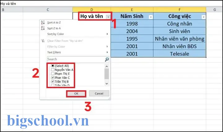 Lọc Kết Quả Trong Excel: Hướng Dẫn Chi Tiết Từ Cơ Bản Đến Nâng Cao 13 Lọc Kết Quả Trong Excel