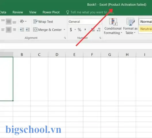 Lỗi Excel Product Activation Failed