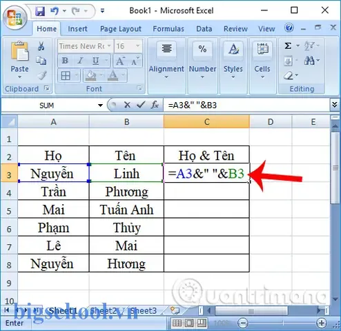Nối Hai Cột Trong Excel: Hướng Dẫn Chi Tiết Từ Cơ Bản Đến Nâng Cao 3 Nối Hai Cột Trong Excel