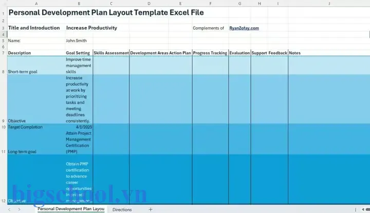 Mẫu Kế Hoạch Phát Triển Cá Nhân (personal Development Plan) Trực Quan Với Excel: Hướng Dẫn Chi Tiết Từ A → Z 13 Personal Development Plan Template Excel