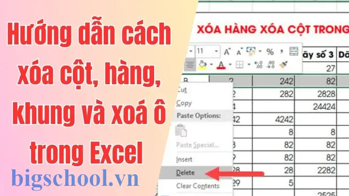 Phím Tắt Xóa Hàng Trong Excel