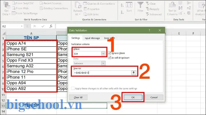 Tạo Drop List Trong Excel: Hướng Dẫn Chi Tiết Từ Cơ Bản Đến Nâng Cao 7 Tạo Drop List Trong Excel