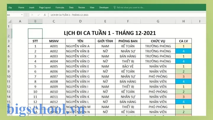 Tạo Lịch Làm Việc Bằng Excel – Giải Pháp Hiệu Quả Cho Quản Lý Thời Gian 17 Tạo Lịch Làm Việc Bằng Excel