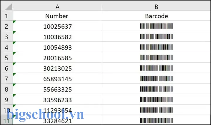 Tạo Mã Vạch Trong Excel