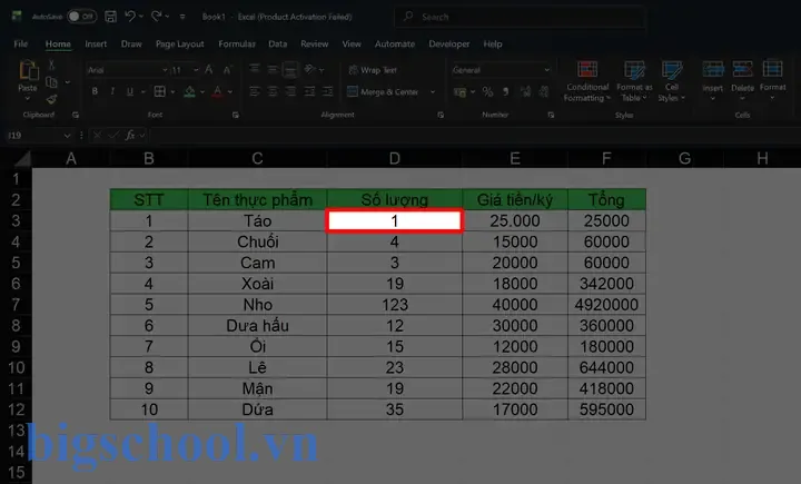 Tạo Nút Tăng Giảm Trong Excel