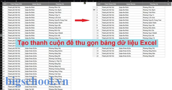 Tạo Thanh Cuộn Trong Excel