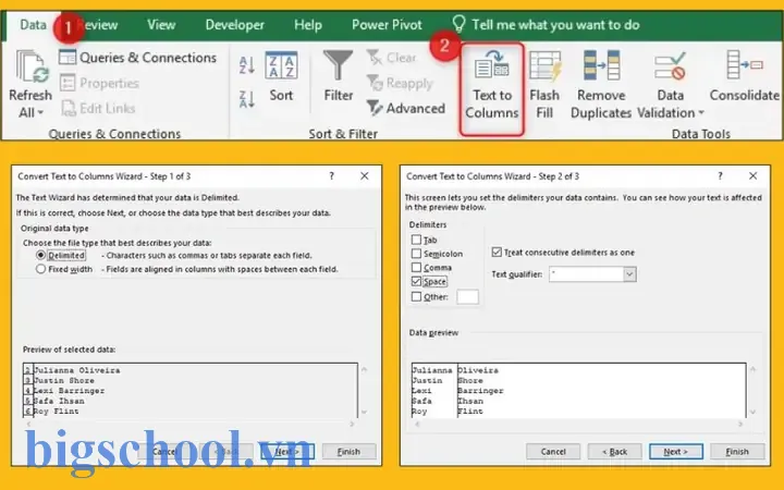 Text To Column Trong Excel
