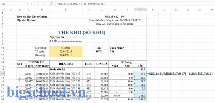 Tính Lũy Kế Trong Excel