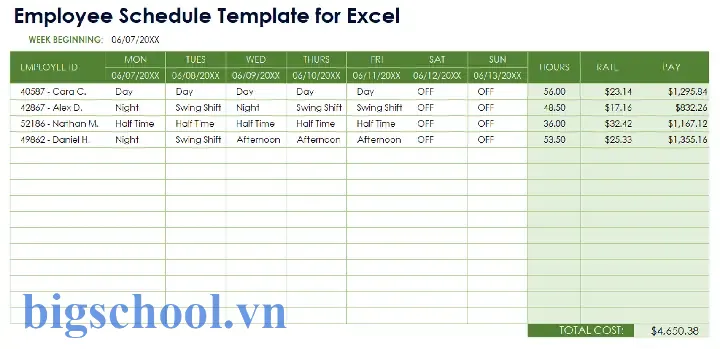 Mẫu Lịch Làm Việc Hàng Tuần Trên Excel: Hướng Dẫn Chi Tiết Từ A Đến Z 19 Weekly Work Schedule Template Excel