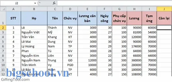 Bài Tập Excel Bảng Thanh Toán Tiền Lương 17 Bài Tập Excel Bảng Thanh Toán Tiền Lương