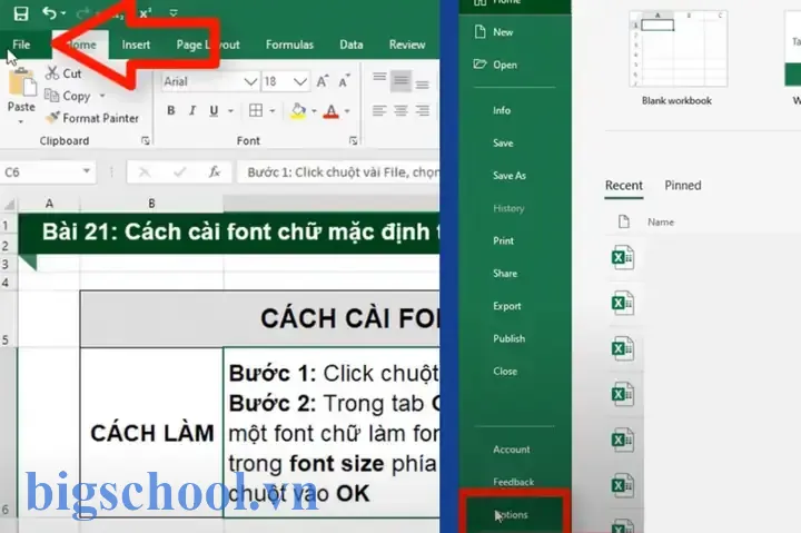 Cách Cài Mặc Định Font Chữ Trong Excel 2016
