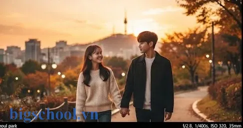 Cách gọi em yêu trong tiếng Hàn ngọt ngào nhất 1 Cặp đôi Hàn Quốc nắm tay nhau thể hiện tình cảm ngọt ngào lãng mạn
