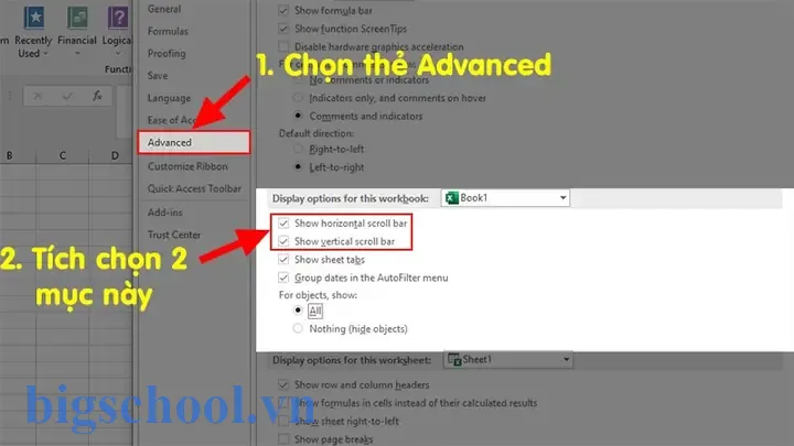 Cách Hiện Thanh Scroll Kéo Ngang Dọc Trong Excel