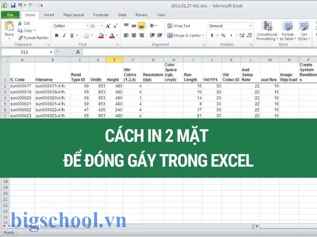 Cách In 2 Mặt Để Đóng Gáy Trong Excel