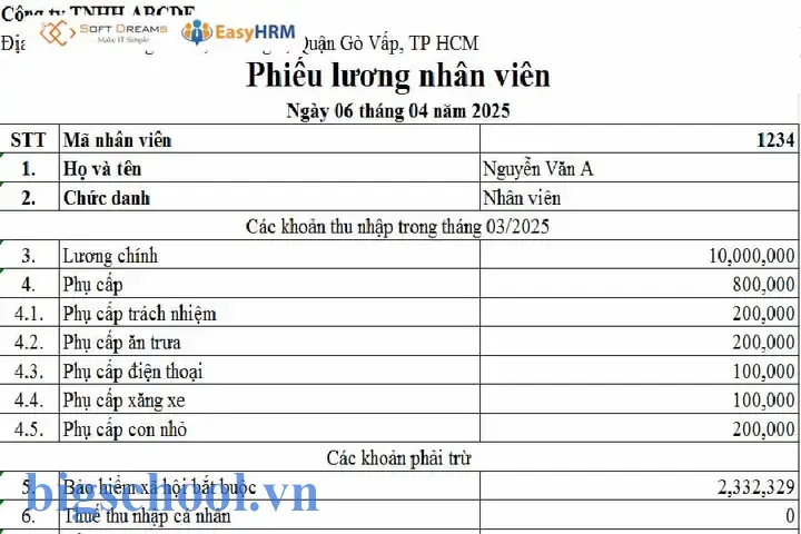 Cách Tạo Phiếu Lương Từ Bảng Lương Trên Excel
